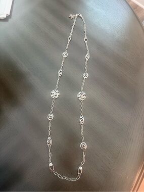 Brighton Silver-Tone Filigree and Spiral Long Necklace